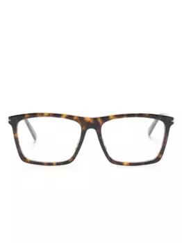 Очки в квадратной оправе черепаховой расцветки Gucci Eyewear, коричневый