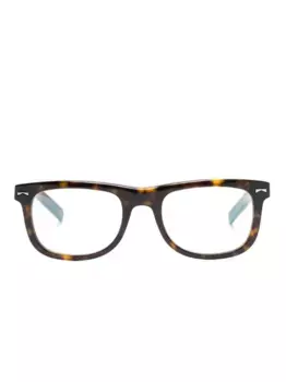 Очки в квадратной оправе черепаховой расцветки MONTBLANC, коричневый