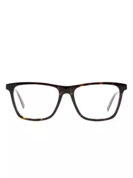 Очки в квадратной оправе черепаховой расцветки Zegna, коричневый