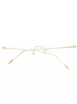 Очки в квадратной оправе из золота Cartier Eyewear, нейтральный