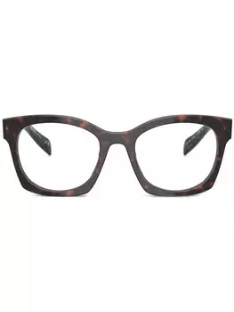 Очки в квадратной оправе Prada Eyewear, коричневый