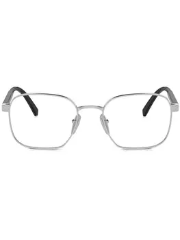 Очки в квадратной оправе Prada Eyewear, серебряный