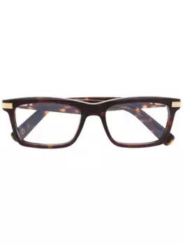 Очки в квадратной оправе с гравировкой Cartier Eyewear, коричневый
