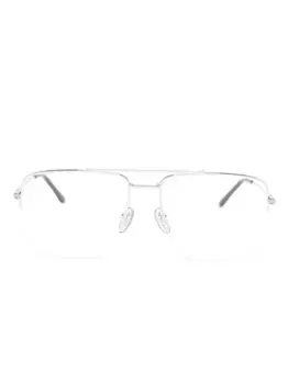 Очки в квадратной оправе с логотипом Gucci Eyewear, серебяный