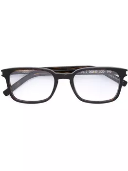 Очки в квадратной оправе Saint Laurent Eyewear, коричневый