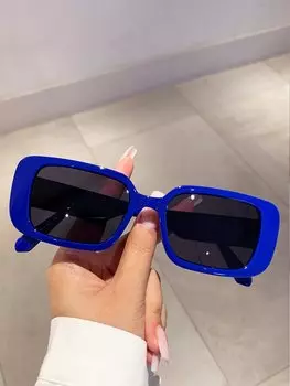 Очки в квадратной оправе, синий