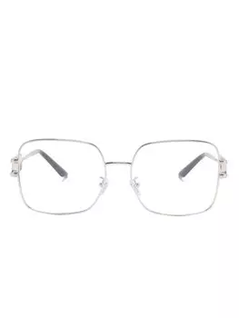 Очки в квадратной оправе Versace Eyewear, серебряный