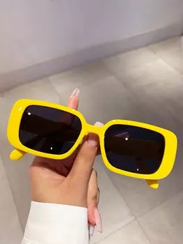 Очки в квадратной оправе, желтый