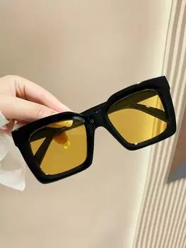 Очки в квадратной оправе, желтый