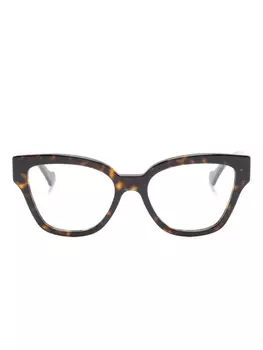 Очки в оправе бабочка из черепахового панциря Gucci Eyewear, коричневый