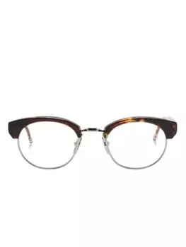 Очки в оправе черепаховой расцветки Thom Browne Eyewear, коричневый