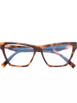 Очки в оправе 'кошачий глаз' черепаховой расцветки Saint Laurent Eyewear, коричневый