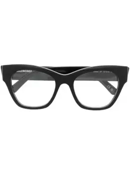 Очки в оправе 'кошачий глаз' с логотипом Balenciaga Eyewear, черный