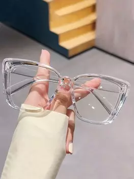 Очки в пластиковой оправе, прозрачный