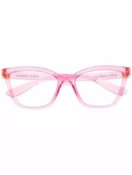 Очки в прозрачной квадратной оправе Dolce & Gabbana Eyewear, розовый