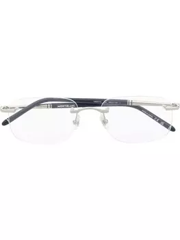 Очки в прямоугольной безободковой оправе Montblanc, серебряный