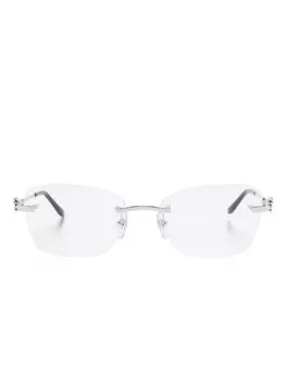 Очки в прямоугольной оправе Cartier Eyewear, серебряный