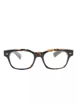Очки в прямоугольной оправе черепаховой расцветки Oliver Peoples, коричневый