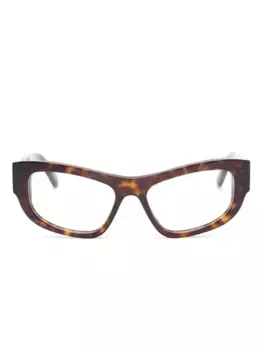 Очки в прямоугольной оправе черепаховой расцветки Balenciaga Eyewear, коричневый
