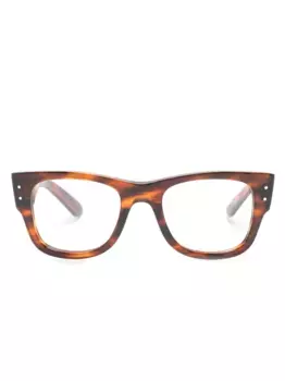 Очки в прямоугольной оправе черепаховой расцветки Ray-Ban, коричневый