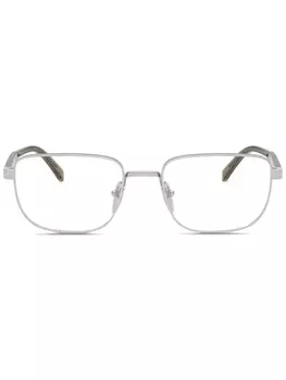 Очки в прямоугольной оправе Prada Eyewear, серебряный