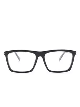 Очки в прямоугольной оправе с гравировкой логотипа Gucci Eyewear, черный