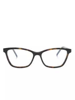 Очки в прямоугольной оправе с логотипом Saint Laurent Eyewear, коричневый