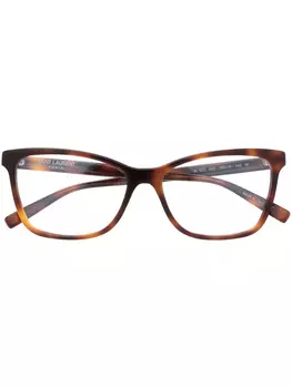 Очки в прямоугольной оправе Saint Laurent Eyewear, коричневый