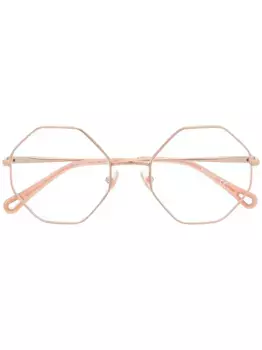 Очки в восьмиугольной оправе Chlo Eyewear, золотой