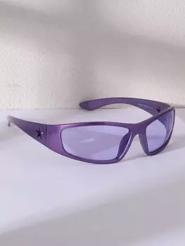 Очки Y2k в винтажно-спортивном стиле, фиолетовый