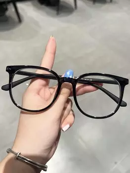 Очки женские большие в круглой оправе, черный