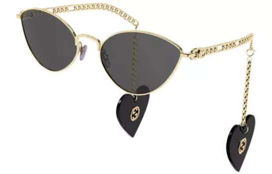 Очки женские Gucci с цепочкой, черный / золотой