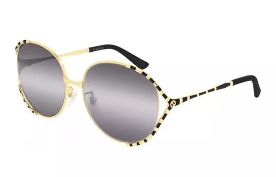Очки женские Gucci солнцезащитные, золотой / черный / серый