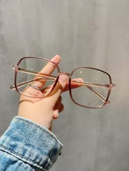 Очки женские в квадратной оправе, коричневый