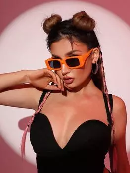 Очки женские в квадратной оправе, оранжевый