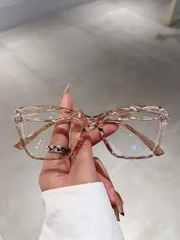 Очки женские в прозрачной оправе, золотой