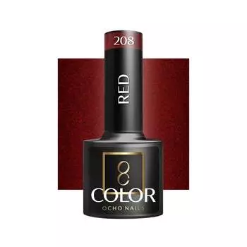 OCHO NAILS Гибридный лак для ногтей красный 208 -5 г Active Shop