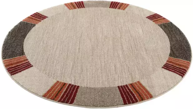 OCI THE CARPET BRAND "CASTLE FLORA" ковер, круглый, для гостиной OCI Die Teppichmarke 240 см, коричневый/бежевый/темный