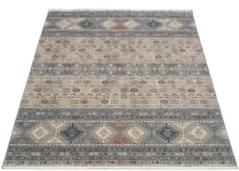 OCI THE CARPET BRAND "GRAND FASHION IKARUS" дорожка, прямоугольная, винтажный вид, тонкая бахрома, гостиная OCI Die Teppichmarke 80х240 см, серый/синий