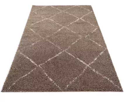 OCI THE CARPET BRAND Ковер Shaggy "Стокгольм", прямоугольный, для гостиной OCI Die Teppichmarke 80х150 см, коричневый