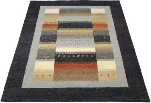 OCI THE CARPET BRAND Шерстяной ковер "INTENSE SONA", прямоугольный, ручной работы, чистая новая шерсть, теплый для ног, гостиная OCI Die Teppichmarke 90х160 см, серый