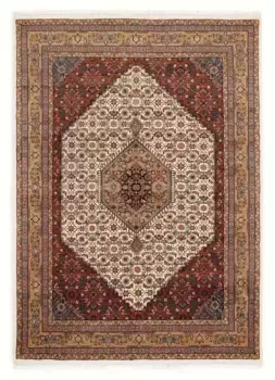 OCI THE CARPET BRAND Восточный ковер "Химла Биджар", прямоугольный, чистая шерсть, ручная работа, с бахромой, гостиная OCI Die Teppichmarke 70х140 см, кремовый/бежевый