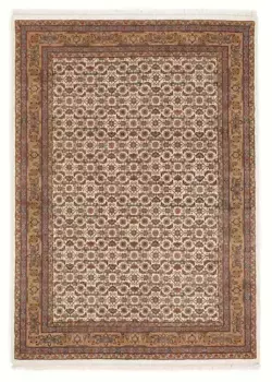 OCI THE CARPET BRAND Восточный ковер "Himla Herati", прямоугольный, из чистой шерсти, высококачественная ручная работа, с бахромой, теплый комнатный климат OCI Die Teppichmarke 40х60 см, кремовый/бежевый