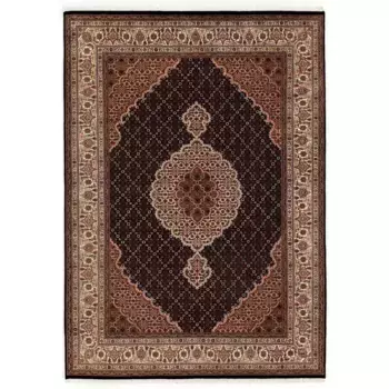 OCI THE CARPET BRAND Восточный ковер «Кавари Махи», прямоугольный, высота 5 мм, качественная ручная работа, с бахромой, гостиная Oci Die Teppichmarke, черный