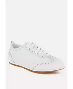 Odaya Кроссовки из натуральной мягкой кожи с шипами Rag & Co, белый
