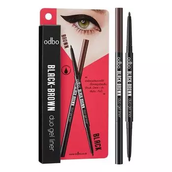 ODBO Гель-лайнер Odbo Black-Brown Duo Gel Liner 0,2г. Черно-коричневый, Black, Brown
