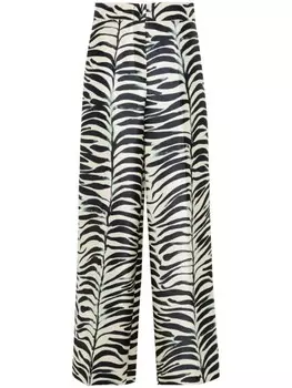 Odeeh брюки палаццо с принтом, нейтральный цвет