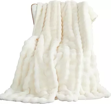 Одеяла из искусственного меха Topchances, белый