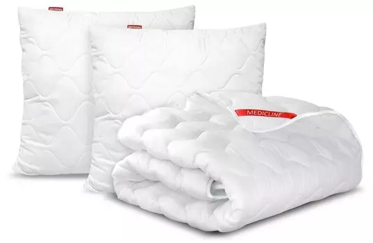 Одеяло 220х200см круглогодичное антиаллергенное + 2 подушки 70х80см стеганый силикон AIO FACTORY