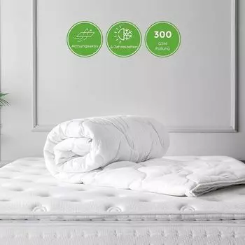 Одеяло 240х220 см с комплектом из 2 подушек 80х80 см, круглогодичное теплое одеяло для сна livessa